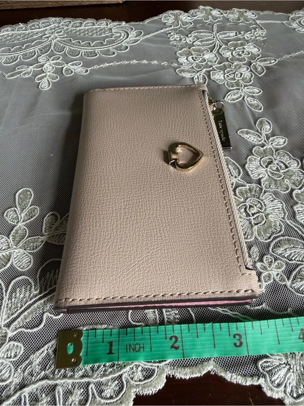 kate spade light pink Leather Zip Wallet